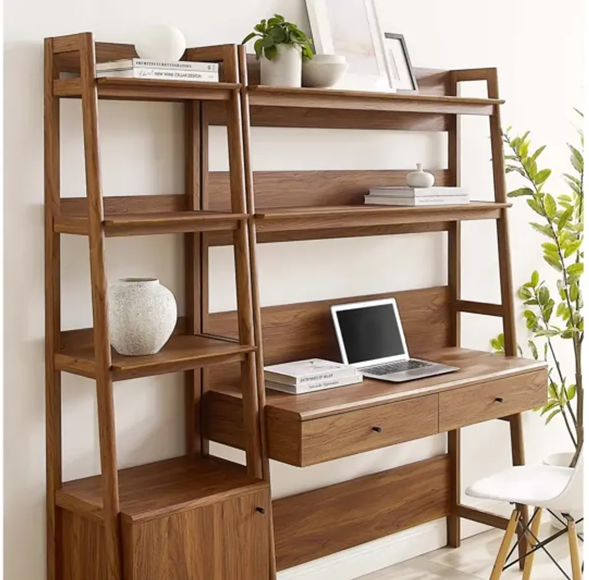 Bixby 2-Piece Wood Office Desk and Bookshelf