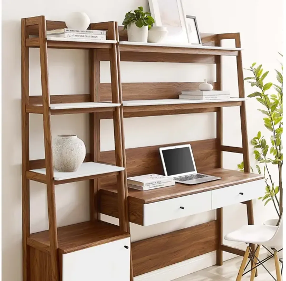 Bixby 2-Piece Wood Office Desk and Bookshelf