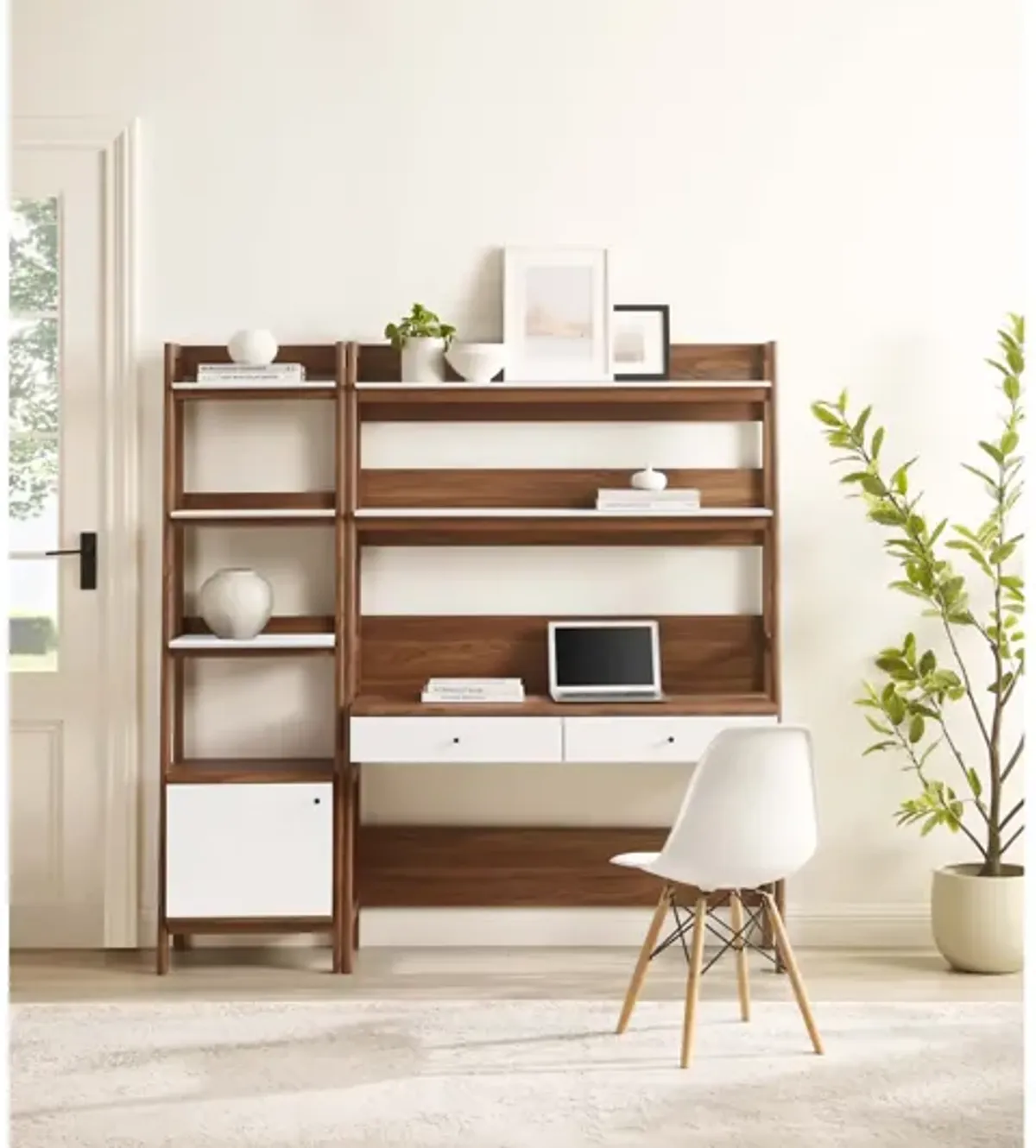 Bixby 2-Piece Wood Office Desk and Bookshelf