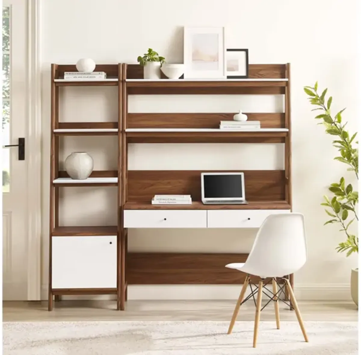 Bixby 2-Piece Wood Office Desk and Bookshelf