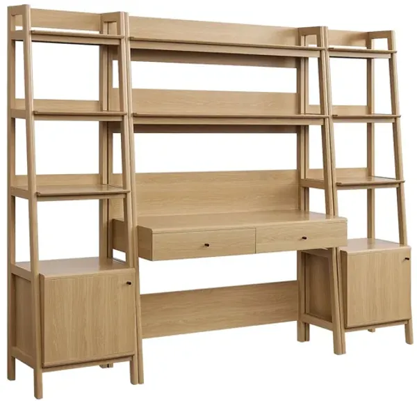 Bixby 3-Piece Wood Office Desk and Bookshelf