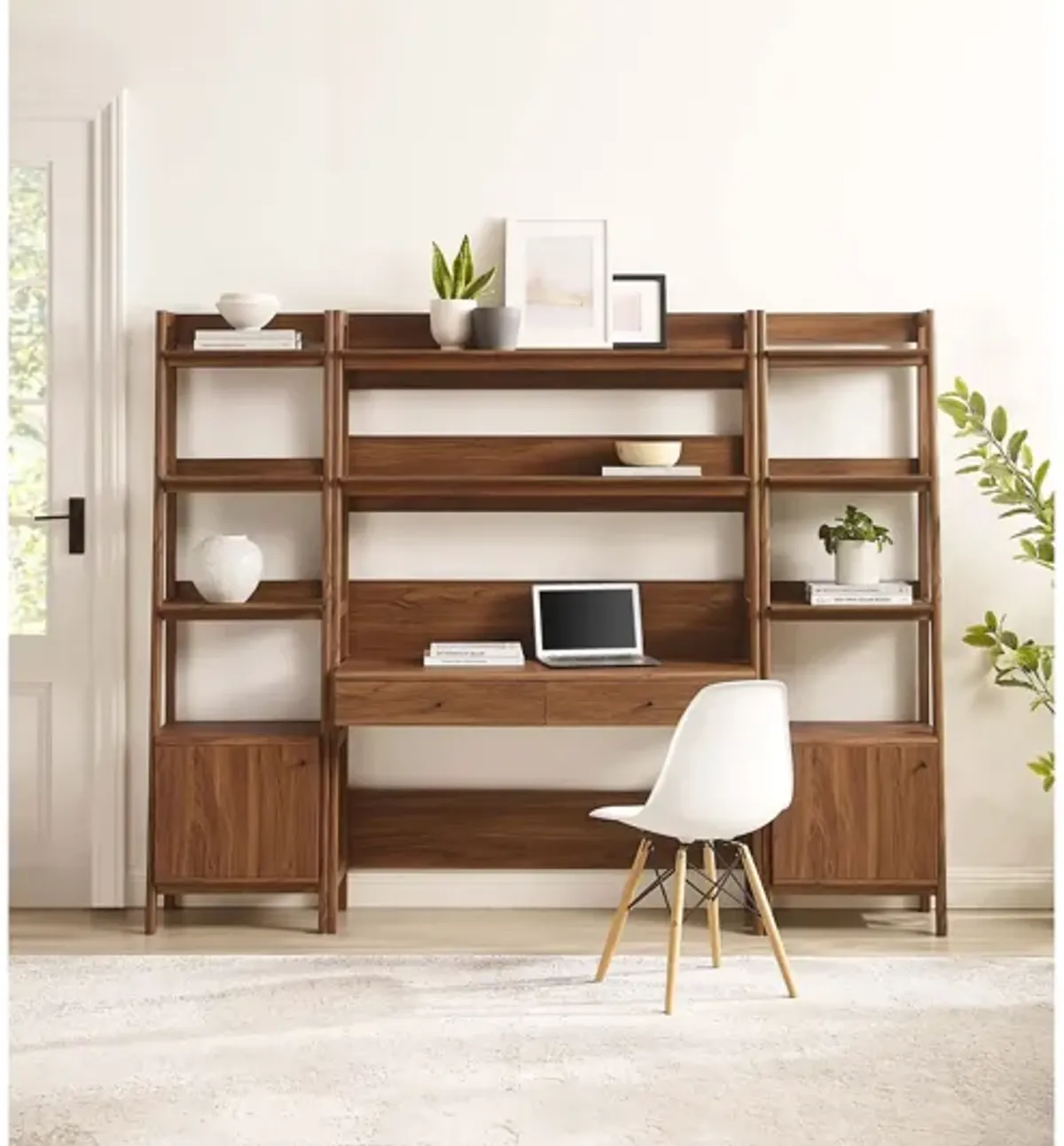 Bixby 3-Piece Wood Office Desk and Bookshelf