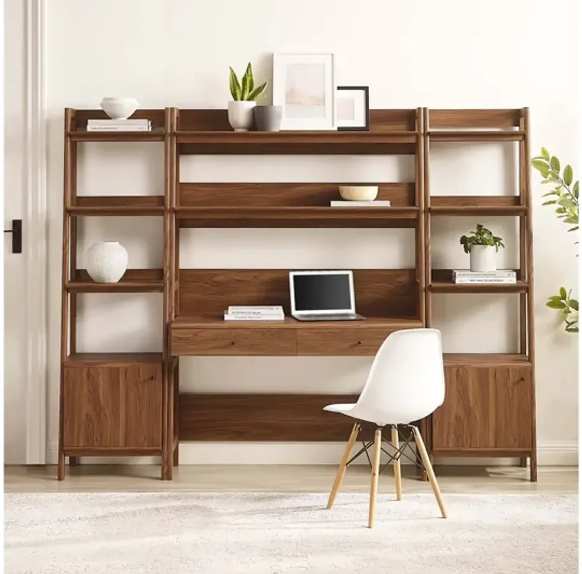 Bixby 3-Piece Wood Office Desk and Bookshelf