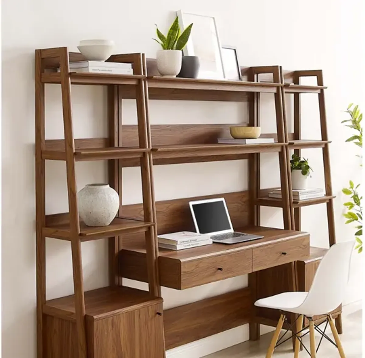 Bixby 3-Piece Wood Office Desk and Bookshelf