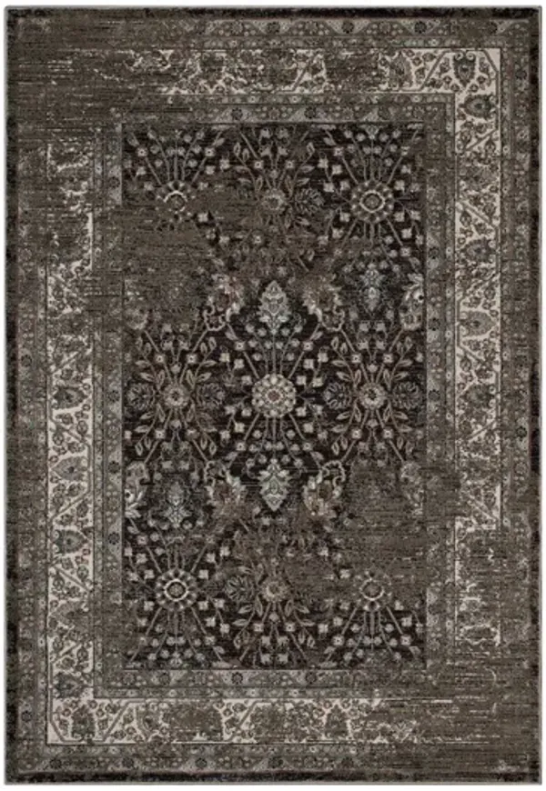 Berit Distressed Vintage Floral Lattice 8x10 Area Rug