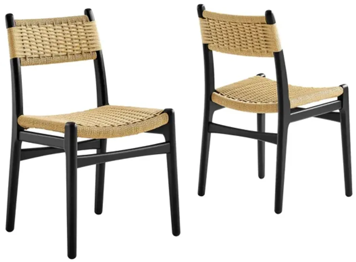 Wynn Rope and Wood Dining Side Chairs Set of 2