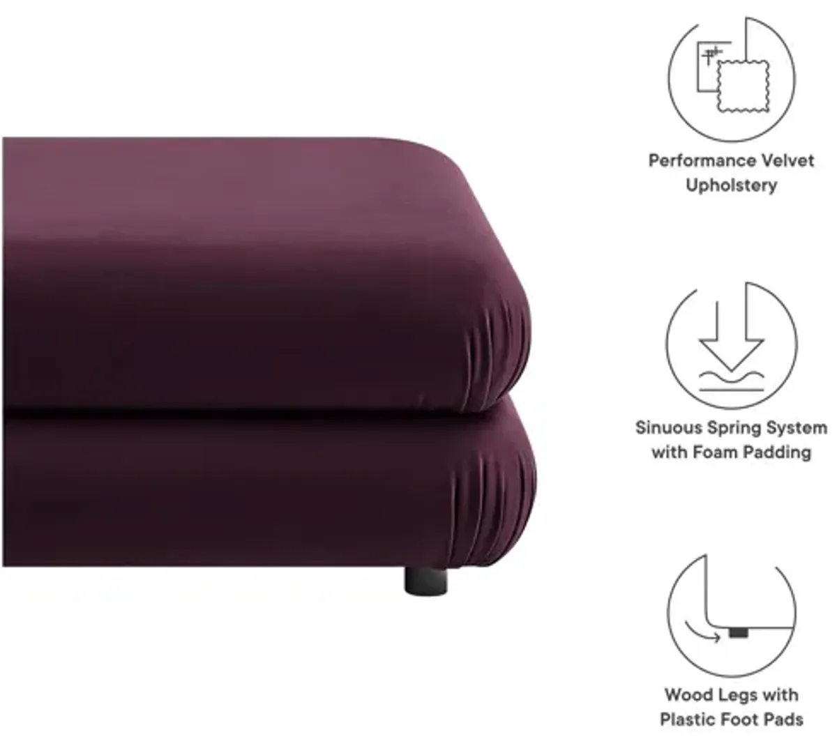 Jubilee Modular Performance Velvet Ottoman