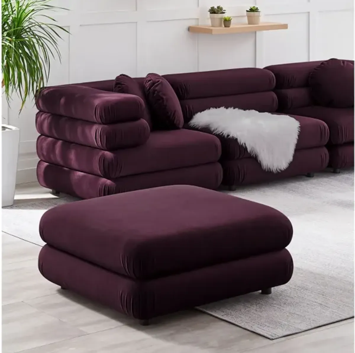 Jubilee Modular Performance Velvet Ottoman