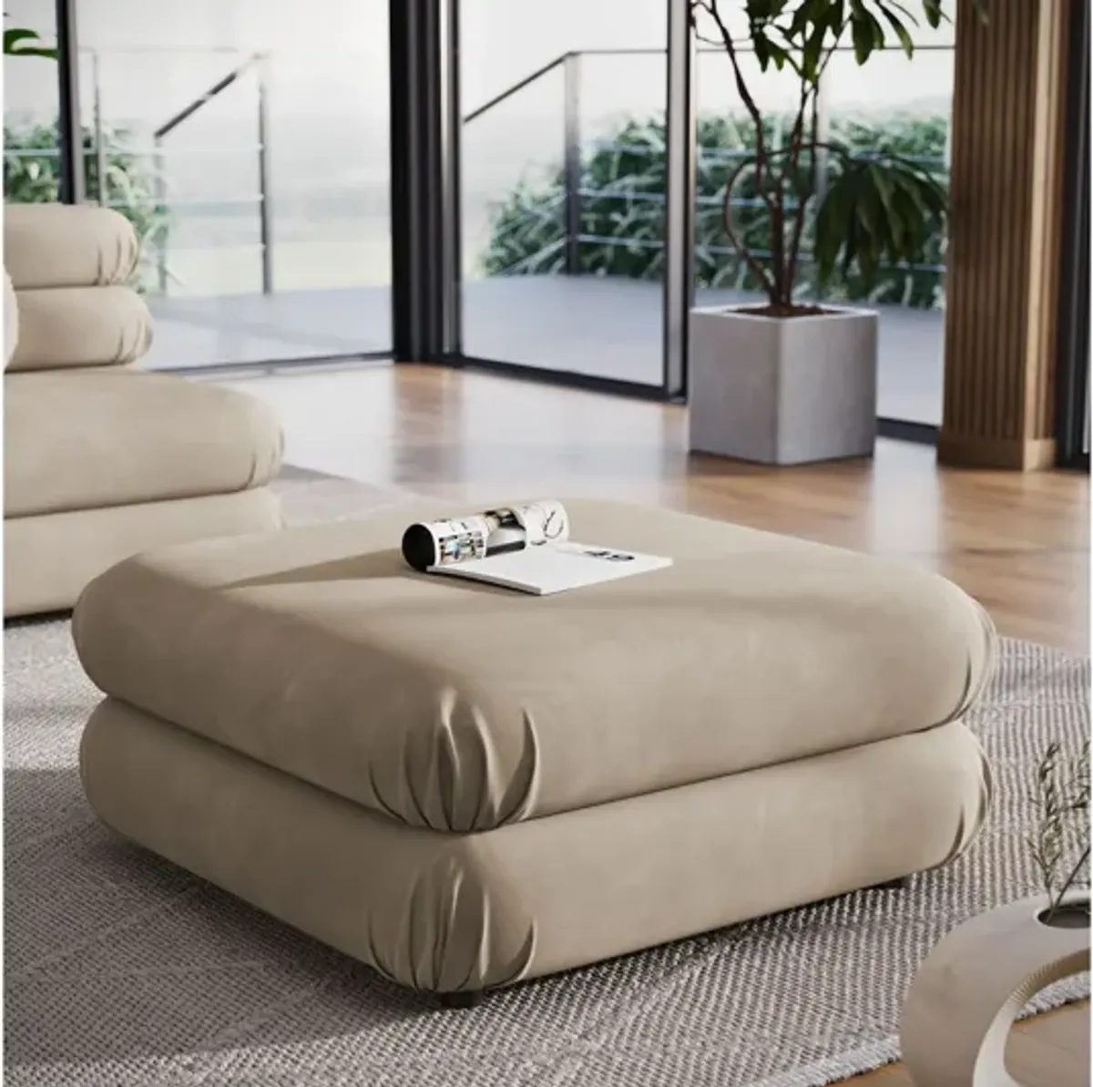 Jubilee Modular Performance Velvet Ottoman