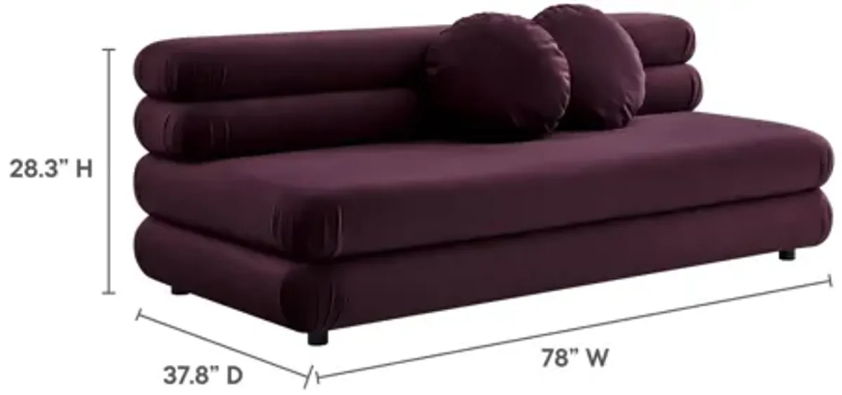 Jubilee Modular Performance Velvet Armless Loveseat