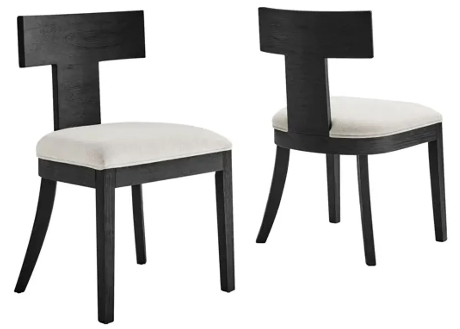 Peregrine Wood and Fabric Upholstered Dining Chairs Set of 2