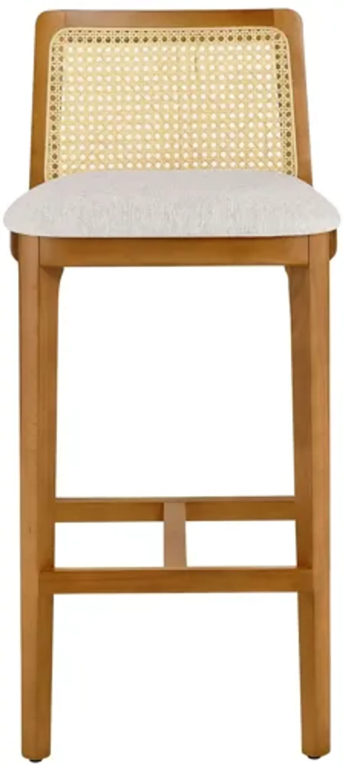 Monarch Wood and Rattan Bar Stool