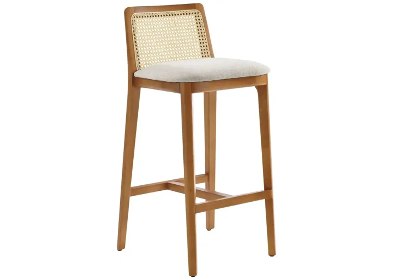 Monarch Wood and Rattan Bar Stool