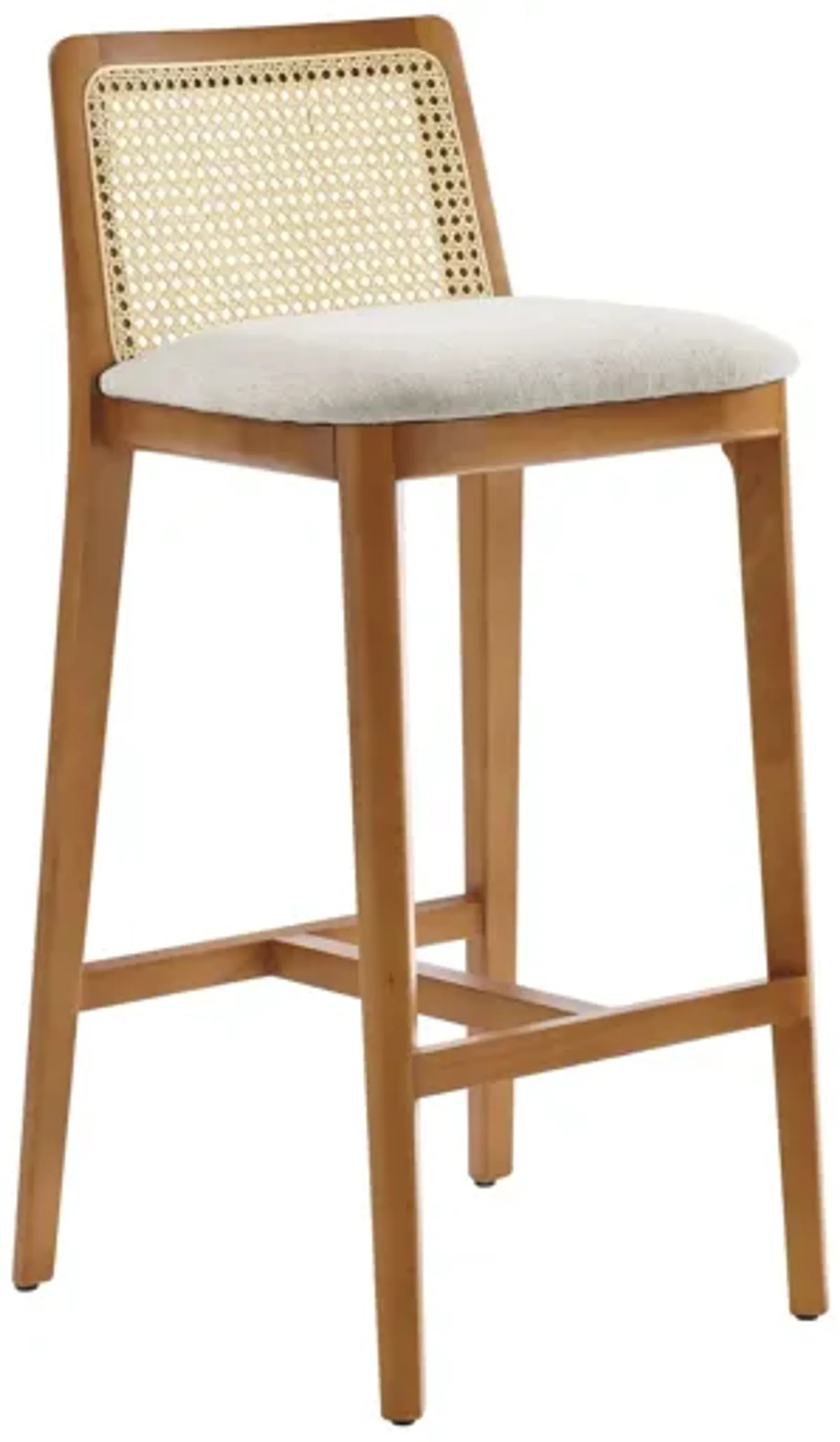 Monarch Wood and Rattan Bar Stool