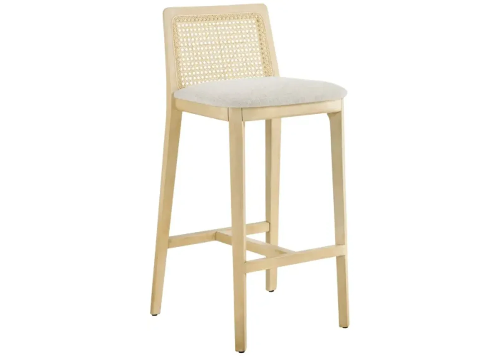 Monarch Wood and Rattan Bar Stool