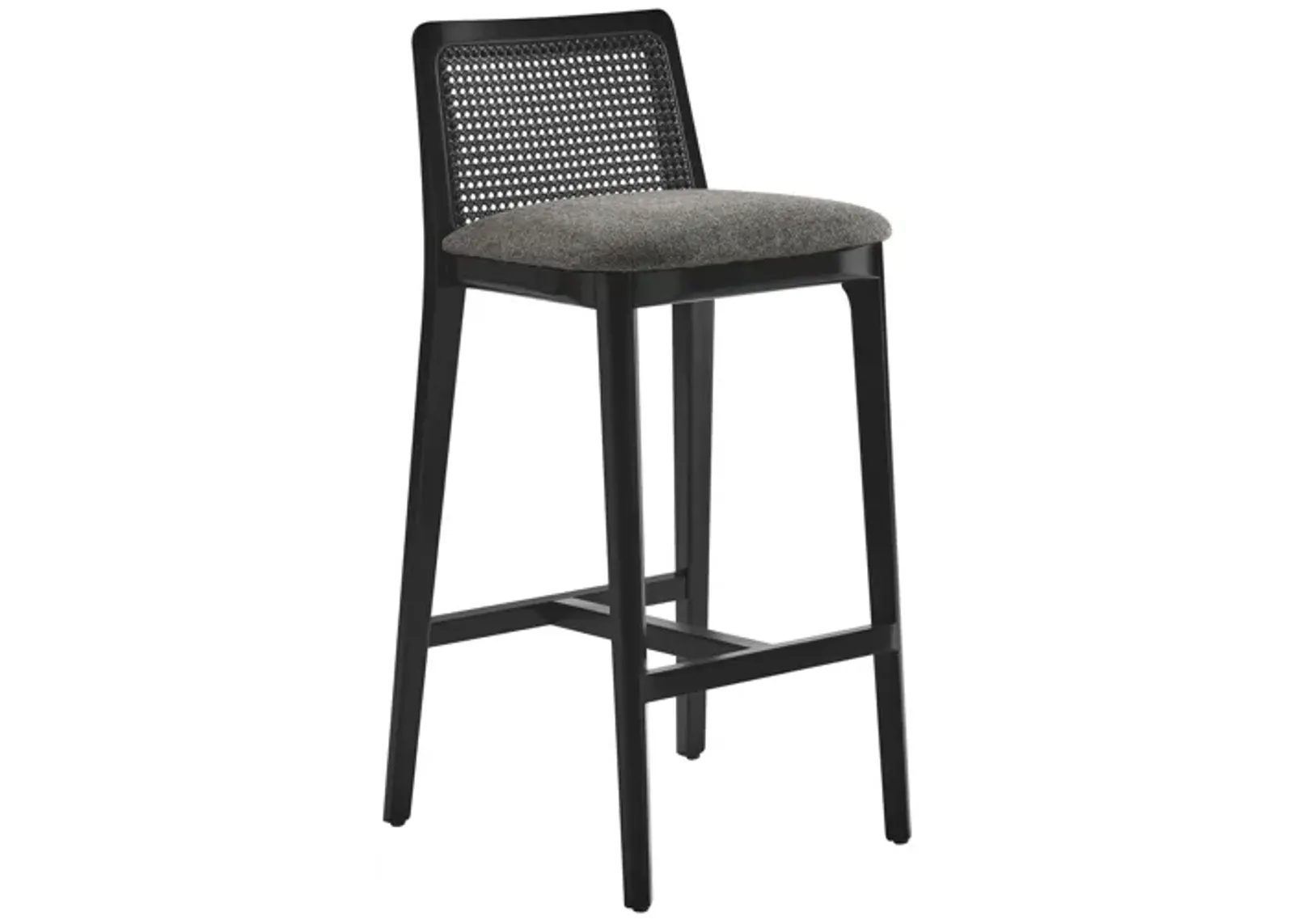 Monarch Wood and Rattan Bar Stool