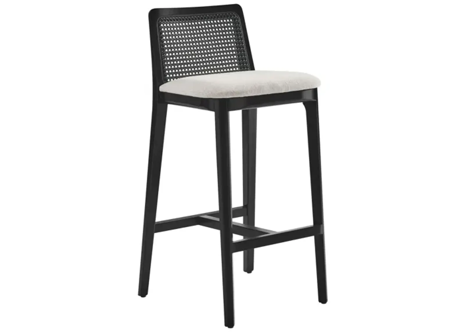 Monarch Wood and Rattan Bar Stool