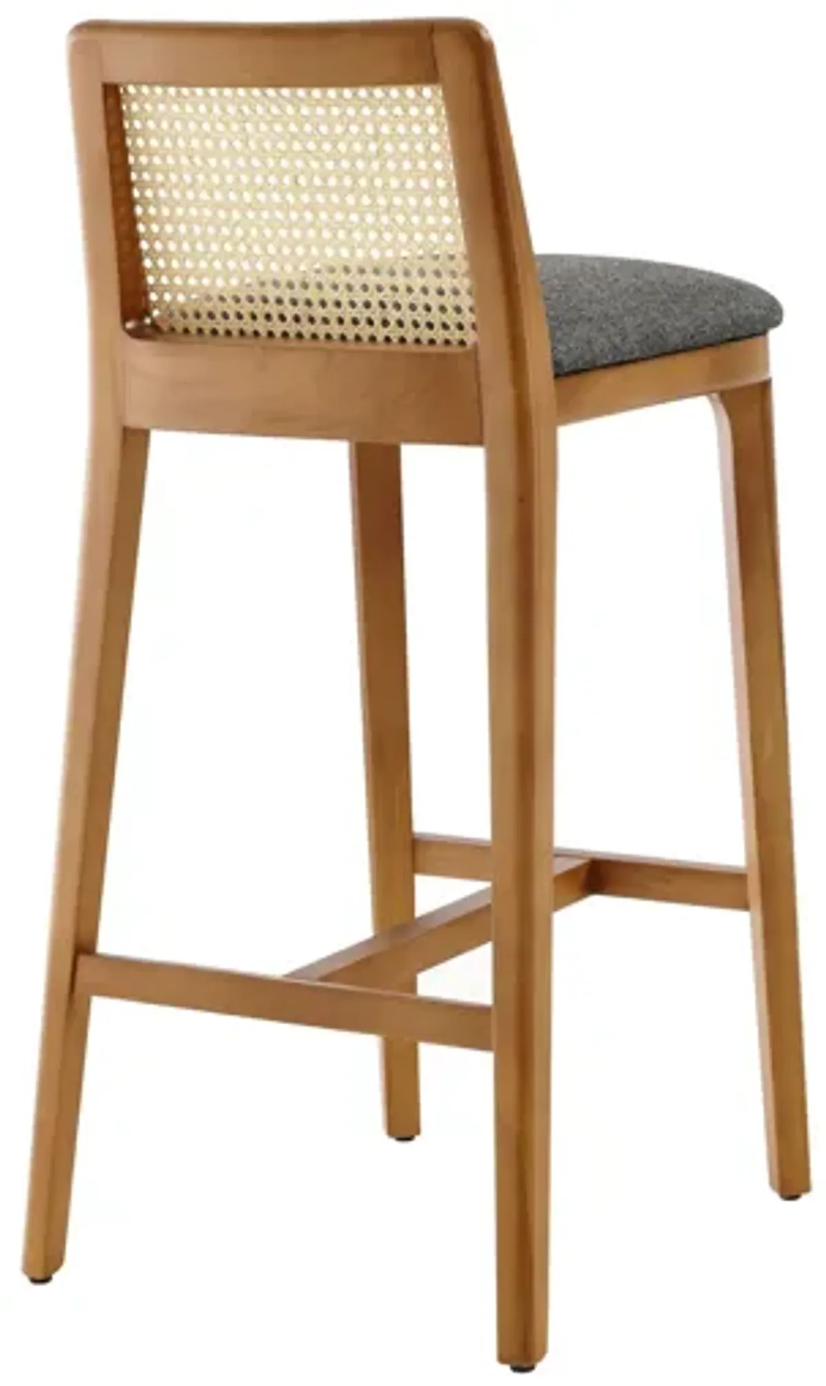 Monarch Wood and Rattan Bar Stool