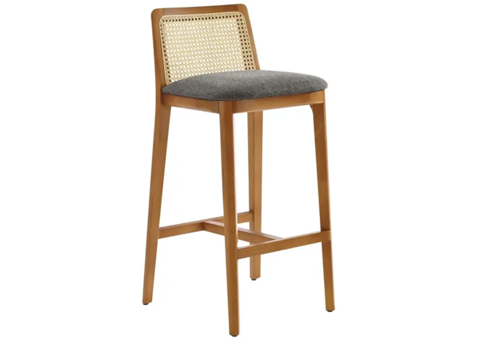 Monarch Wood and Rattan Bar Stool