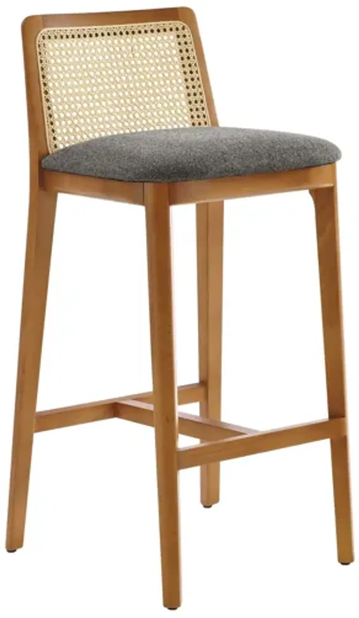 Monarch Wood and Rattan Bar Stool