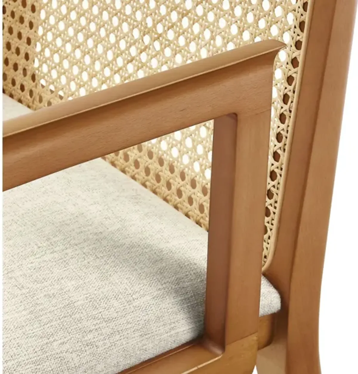 Monarch Wood and Rattan Dining Armchair