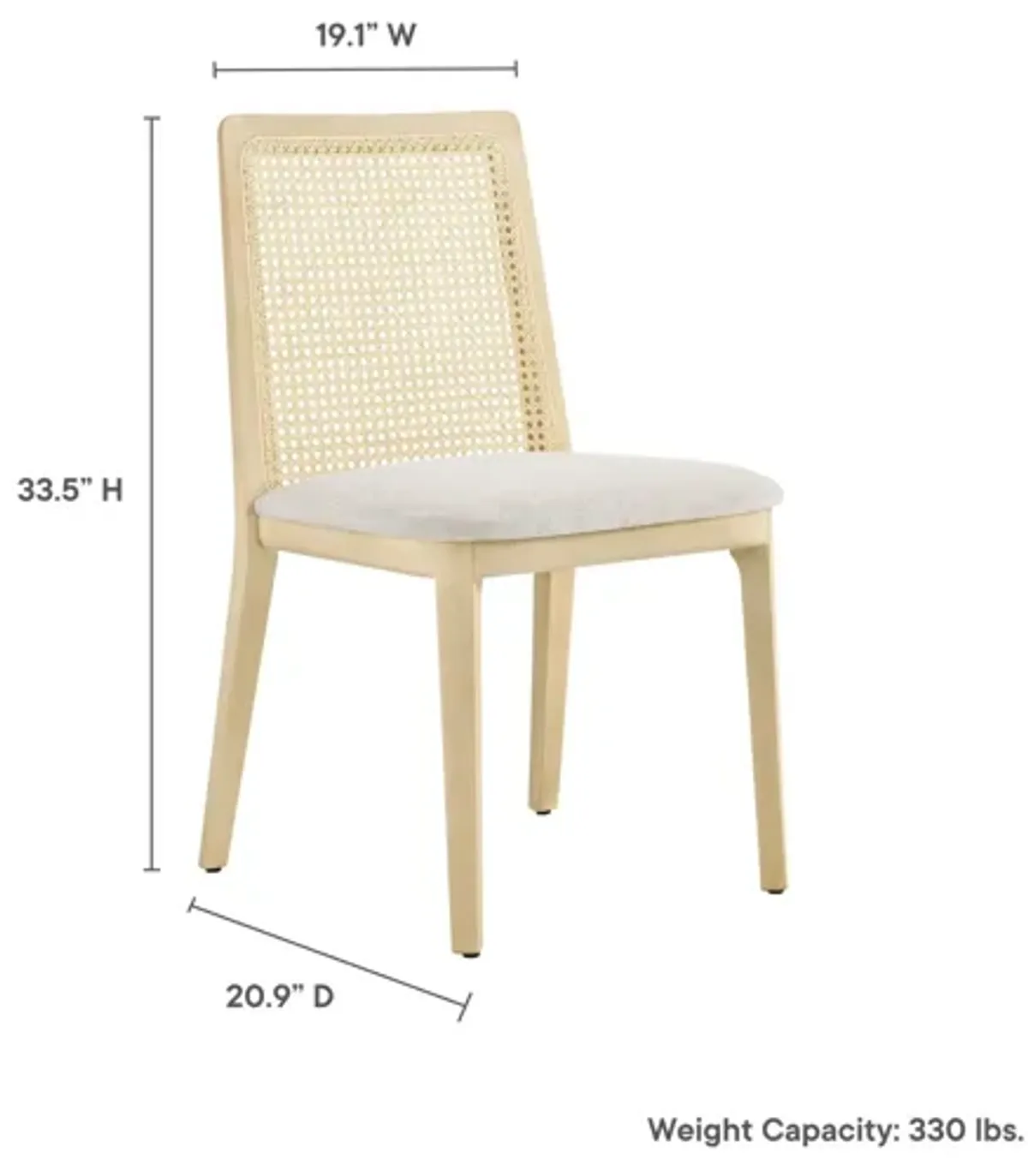 Monarch Wood and Rattan Dining Side Chair