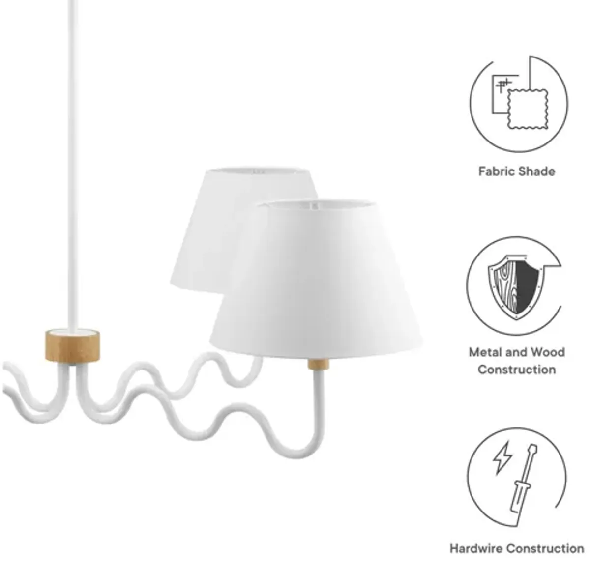 Sunlit Squiggle 4-Arm Pendant Light