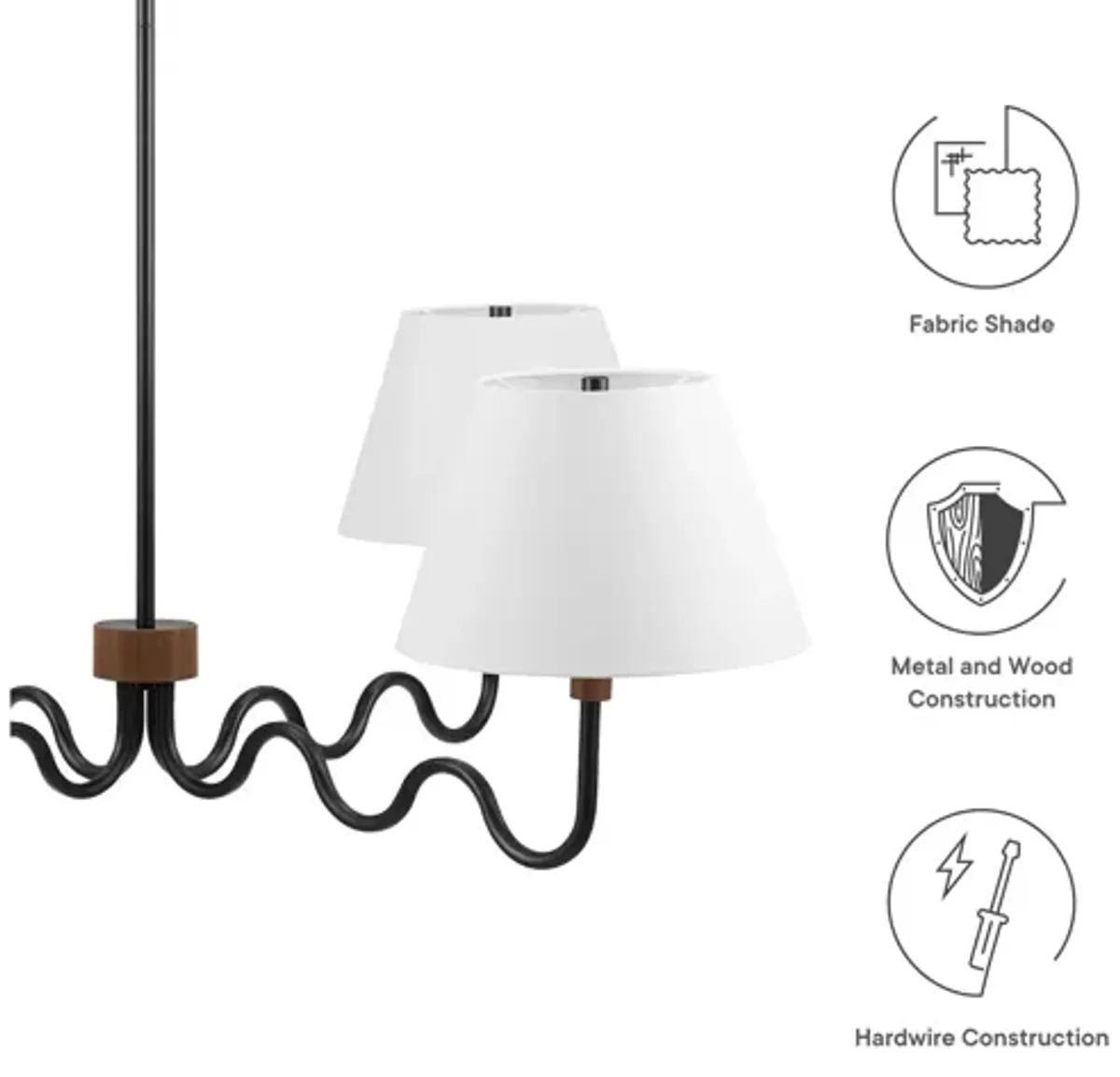 Sunlit Squiggle 4-Arm Pendant Light