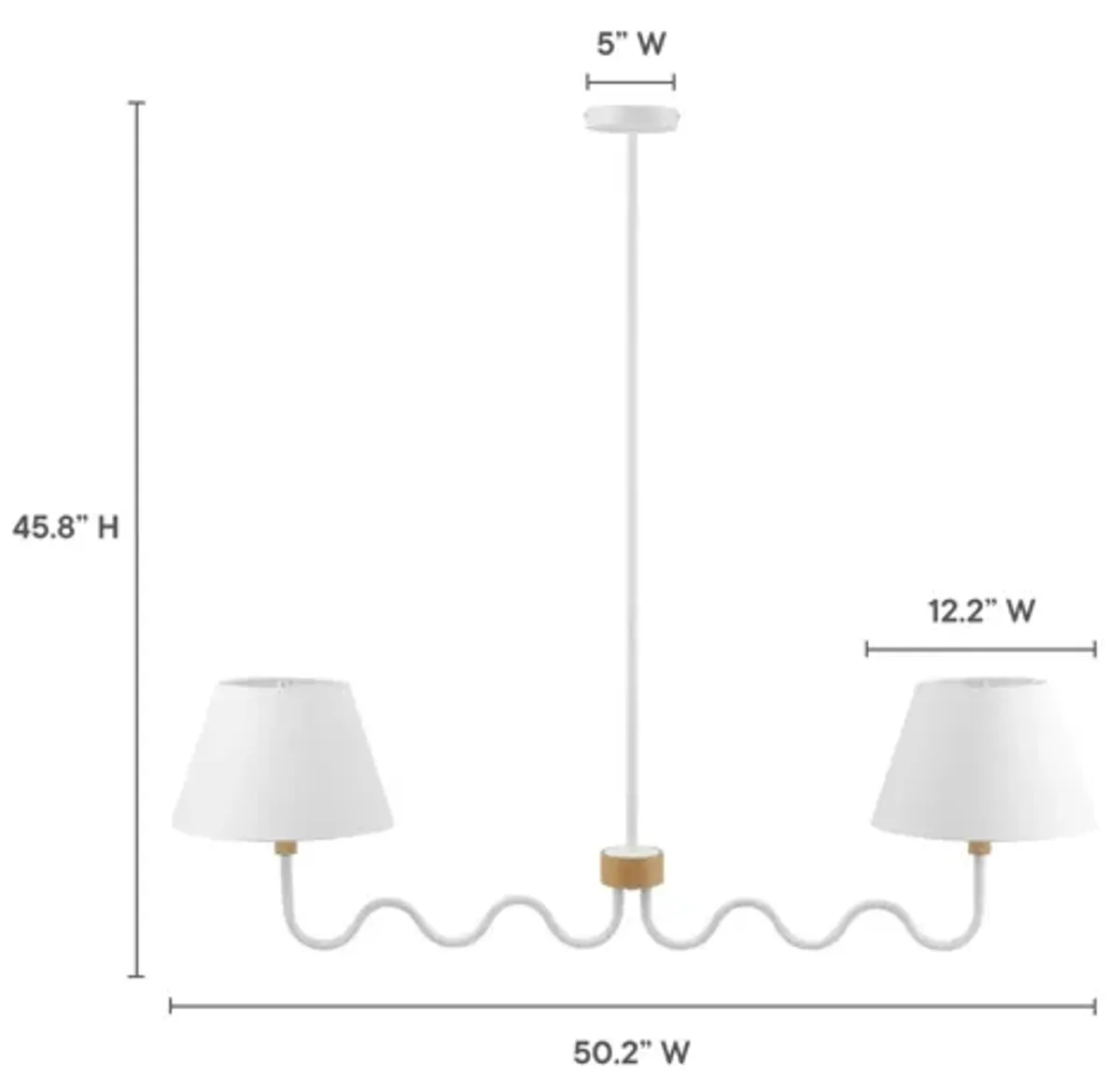 Sunlit Squiggle 2-Arm Pendant Light