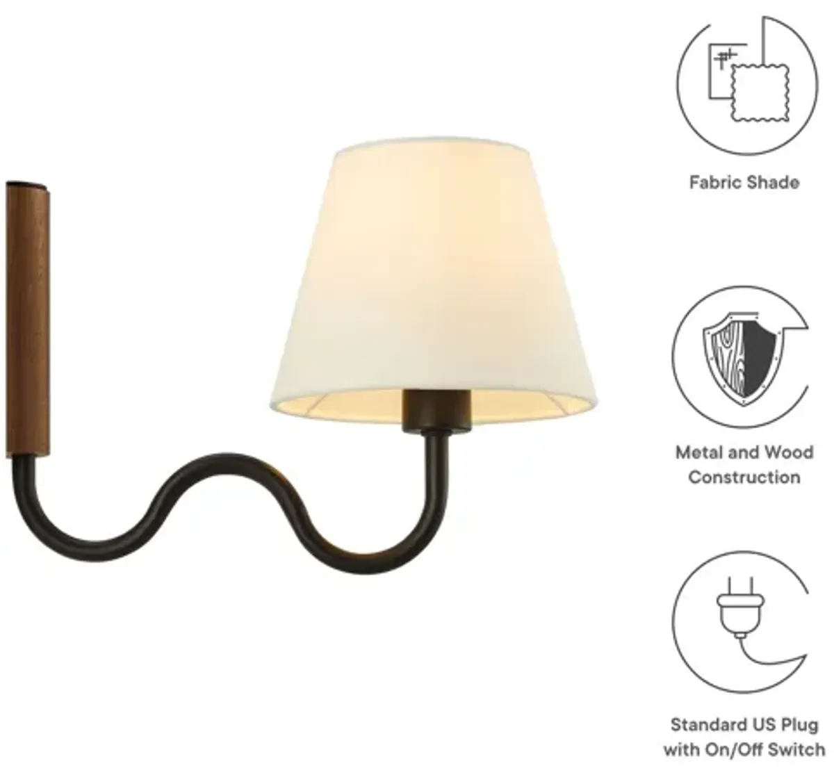 Sunlit Squiggle Arm Wall Sconce