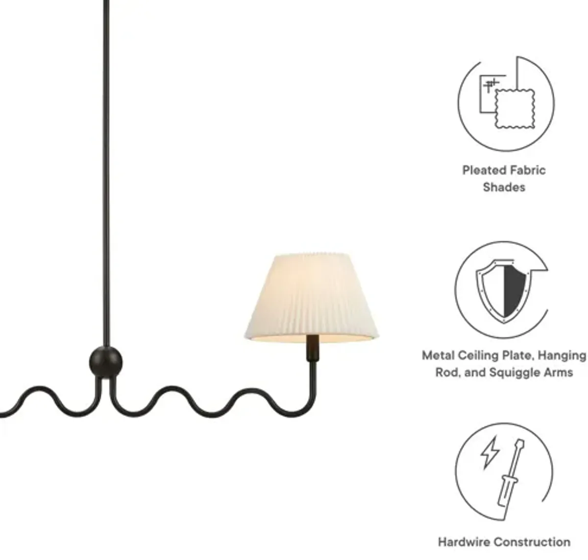 Wave Squiggle 2-Arm Pendant Light