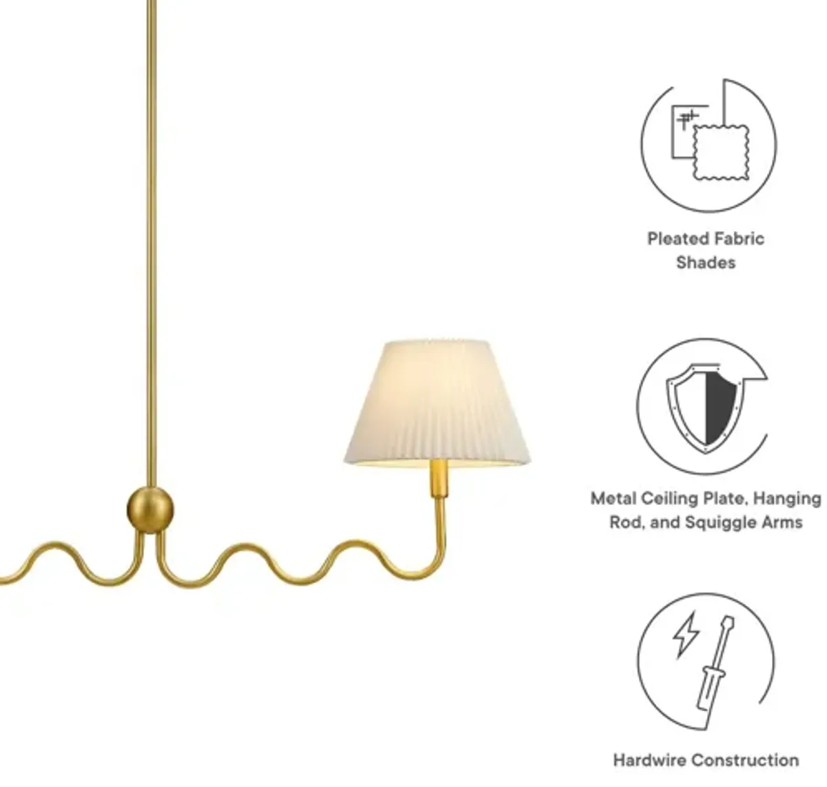 Wave Squiggle 2-Arm Pendant Light