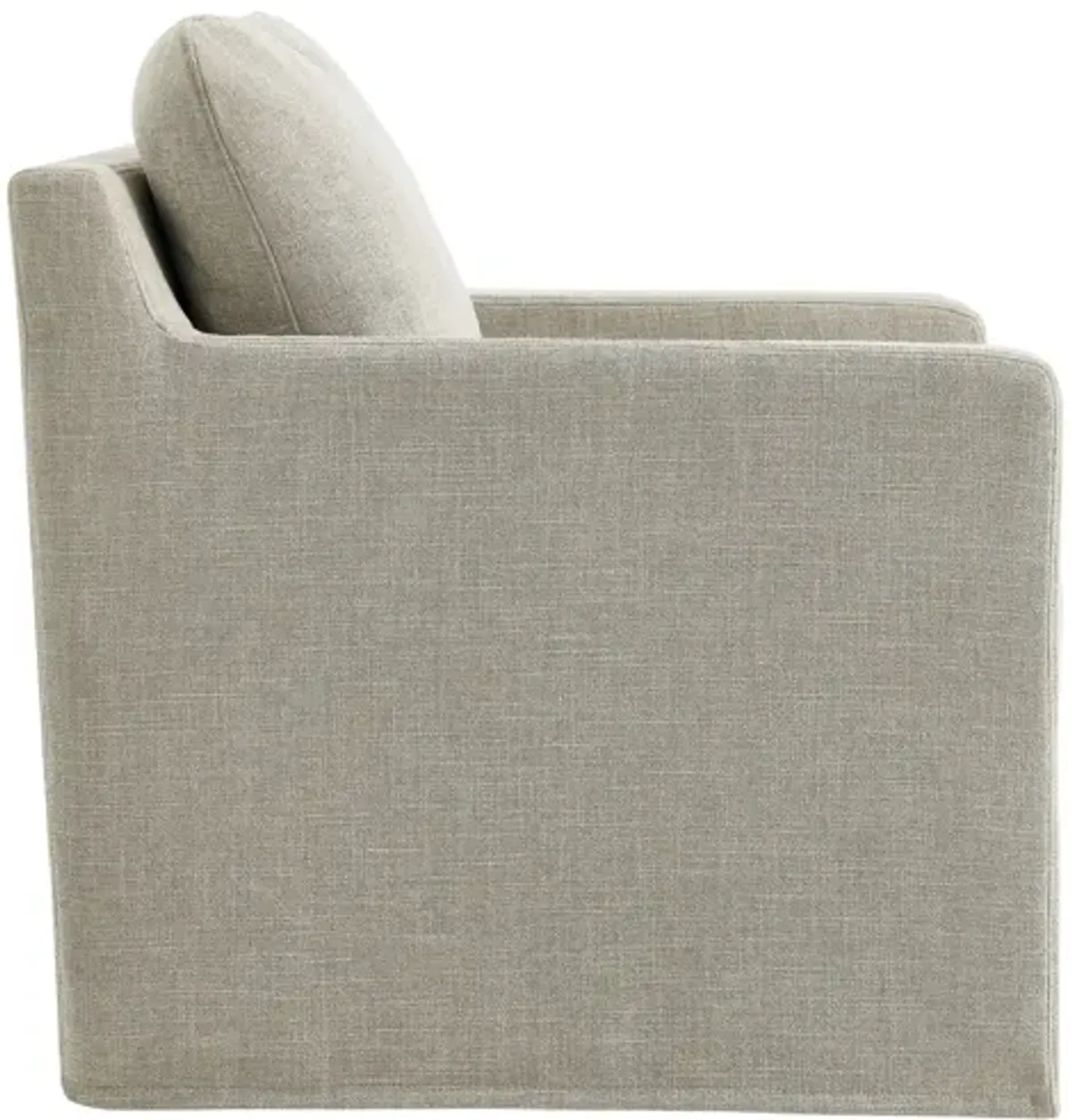 Serene Linen Slipcovered Swivel Armchair