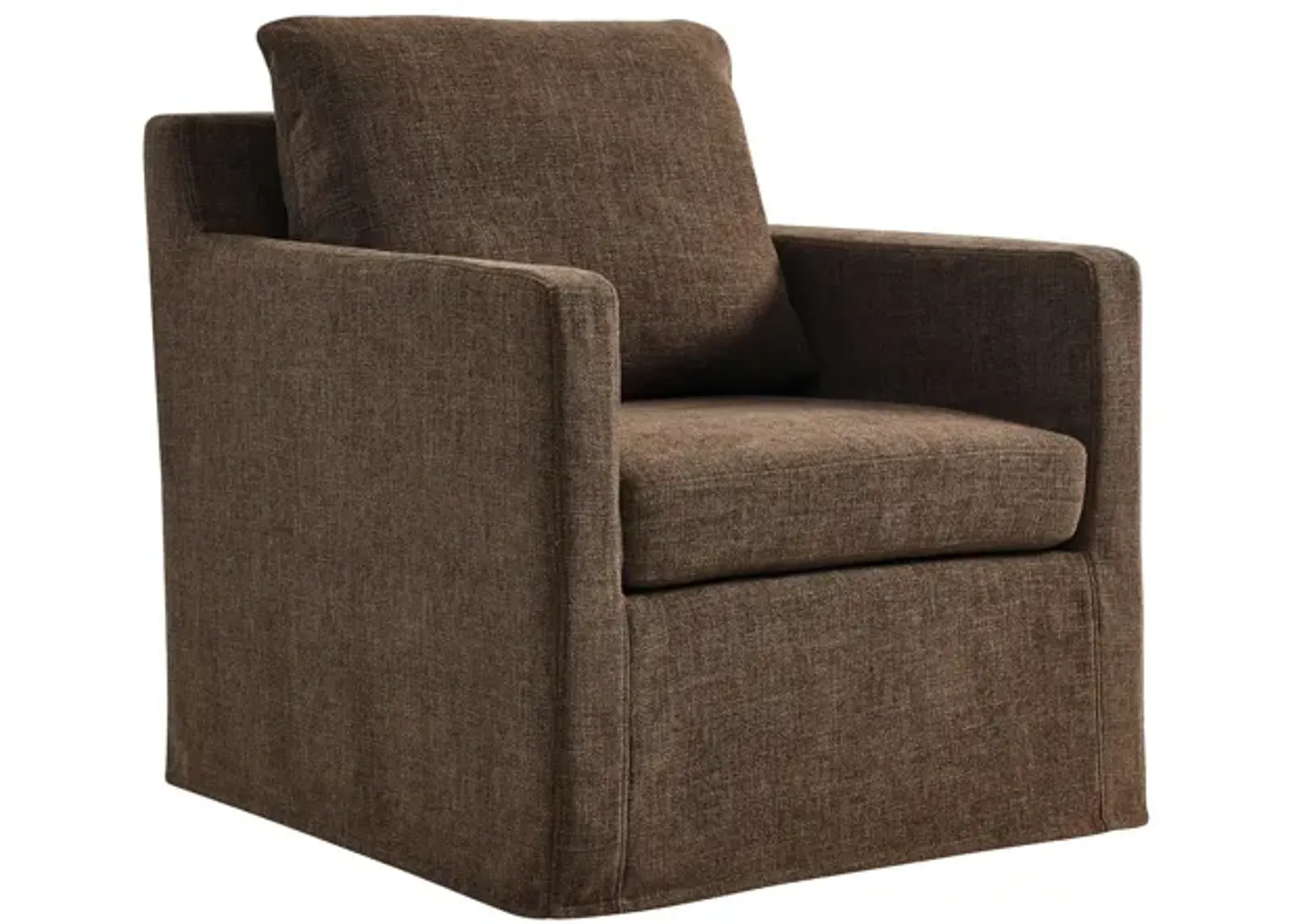 Serene Linen Slipcovered Swivel Armchair