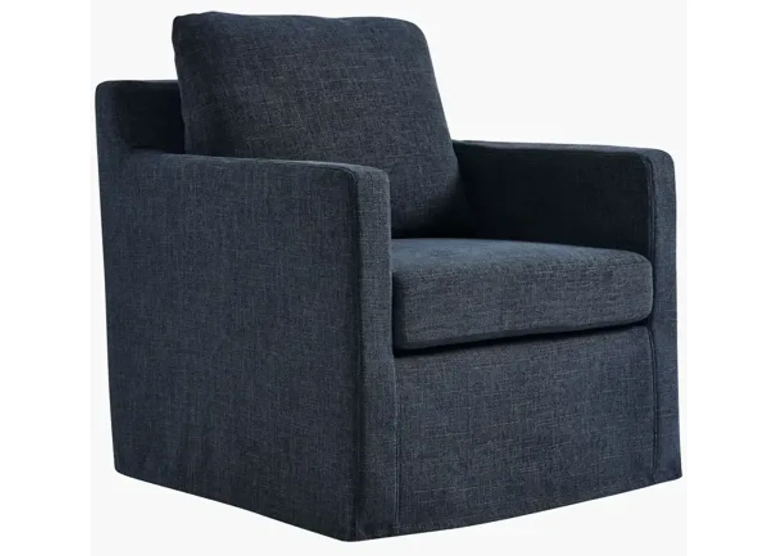 Serene Linen Slipcovered Swivel Armchair