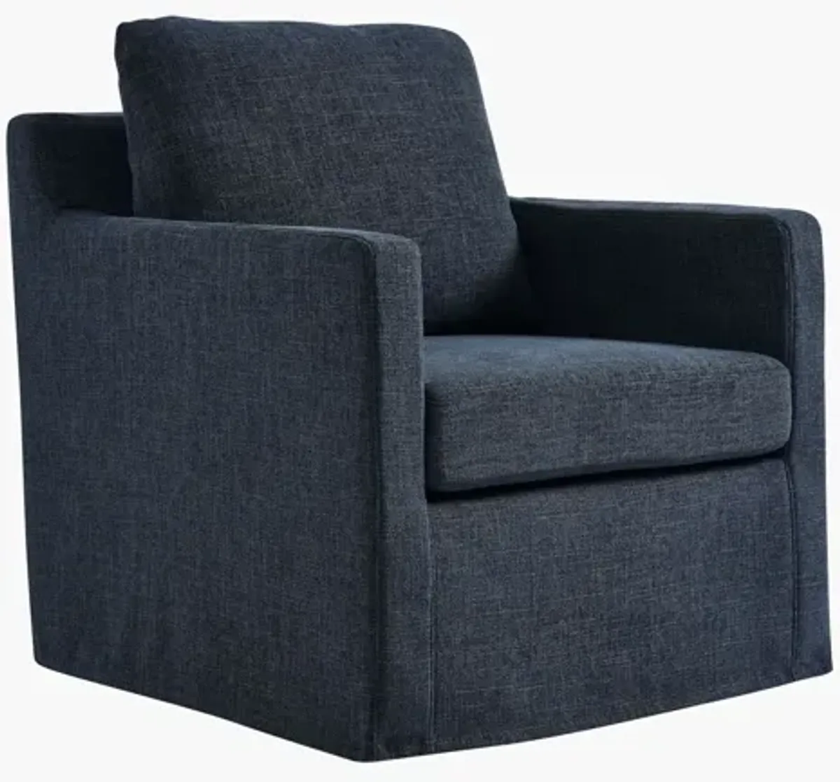 Serene Linen Slipcovered Swivel Armchair