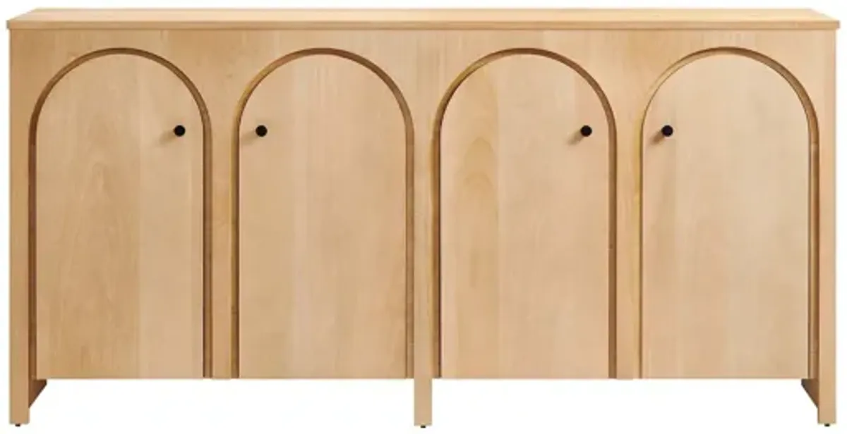 Appia Wood Grain 4-Door Sideboard Storage Cabinet