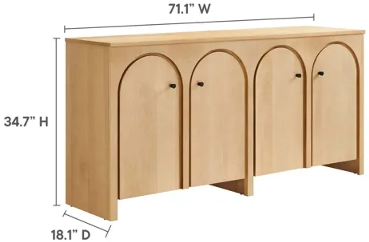 Appia Wood Grain 4-Door Sideboard Storage Cabinet