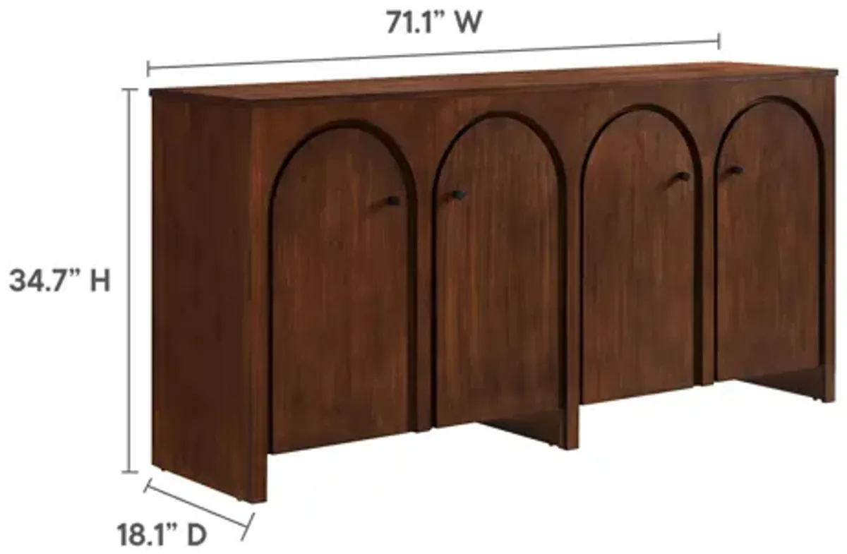 Appia Wood Grain 4-Door Sideboard Storage Cabinet