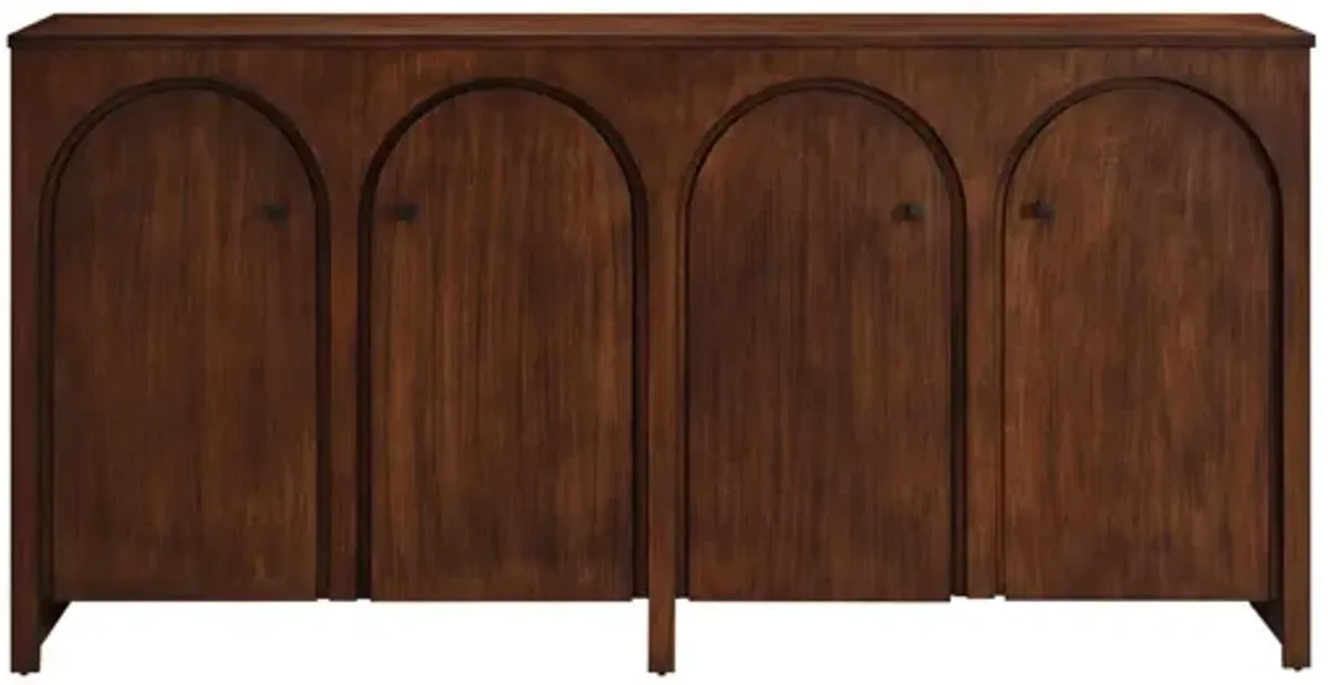 Appia Wood Grain 4-Door Sideboard Storage Cabinet