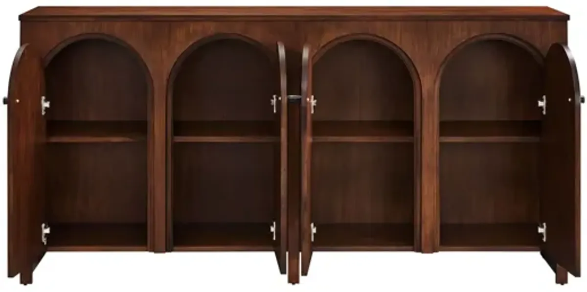 Appia Wood Grain 4-Door Sideboard Storage Cabinet