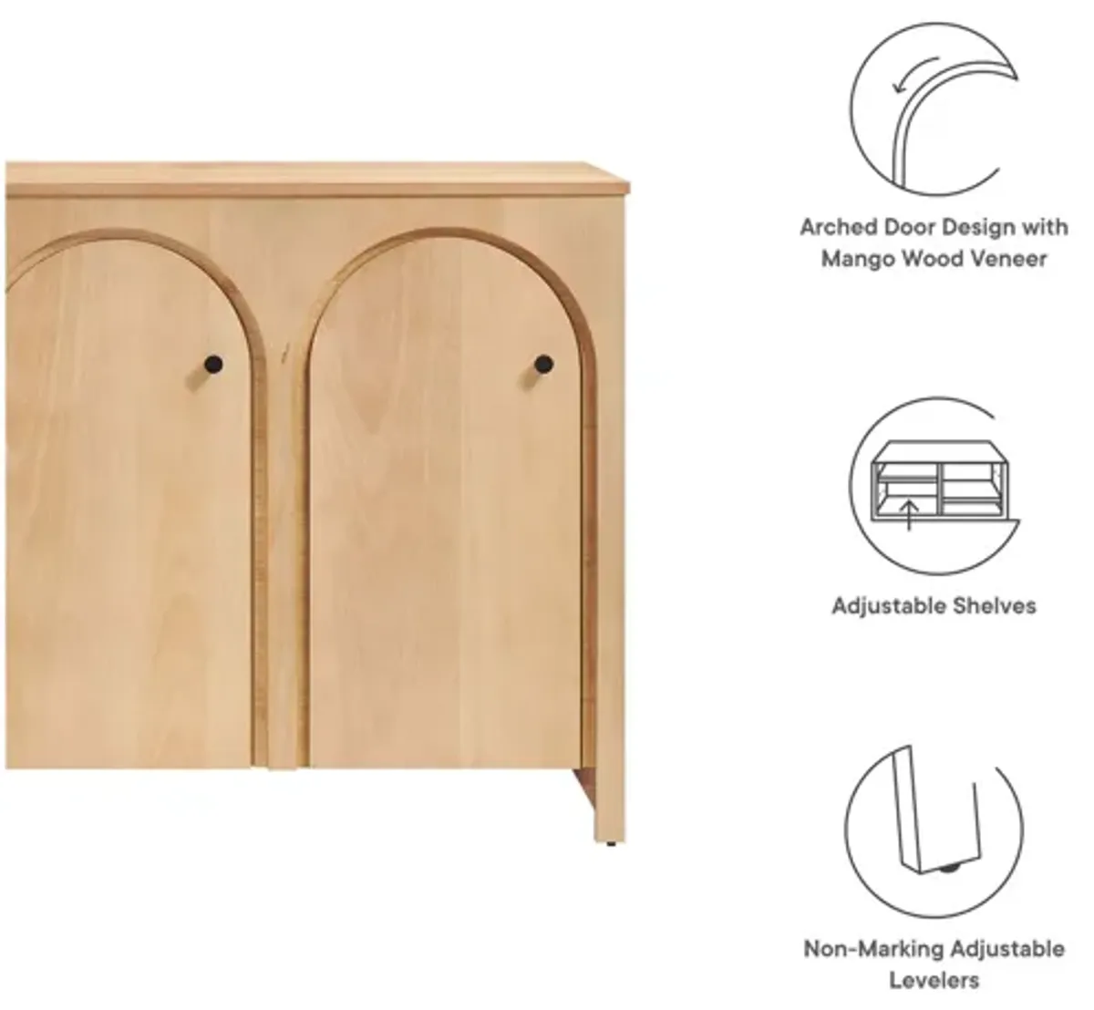 Appia 3-Door Arched Door Sideboard Storage Cabinet