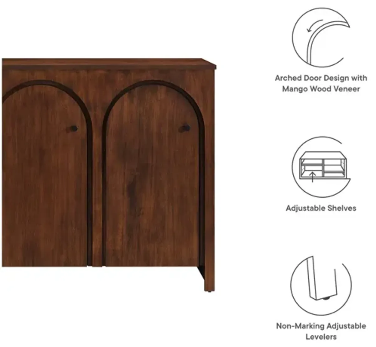 Appia 3-Door Arched Door Sideboard Storage Cabinet