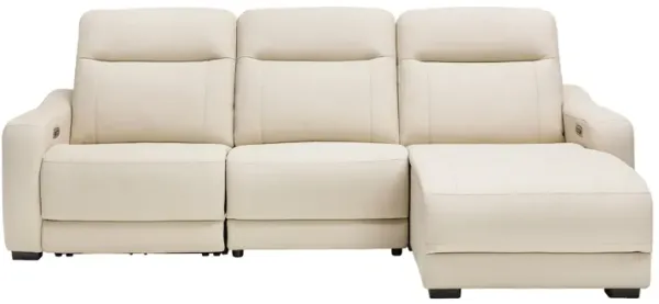 Newport 3-Piece Leather Dual Power Reclining Sectional with Right Arm Facing Chaise