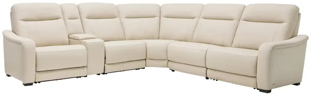 Newport 6-Piece Leather Dual Power Reclining Sectional