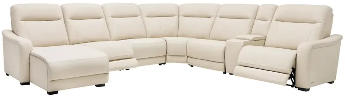 Newport 7-Piece Leather Dual Power Reclining Sectional with Left Arm Facing Chaise