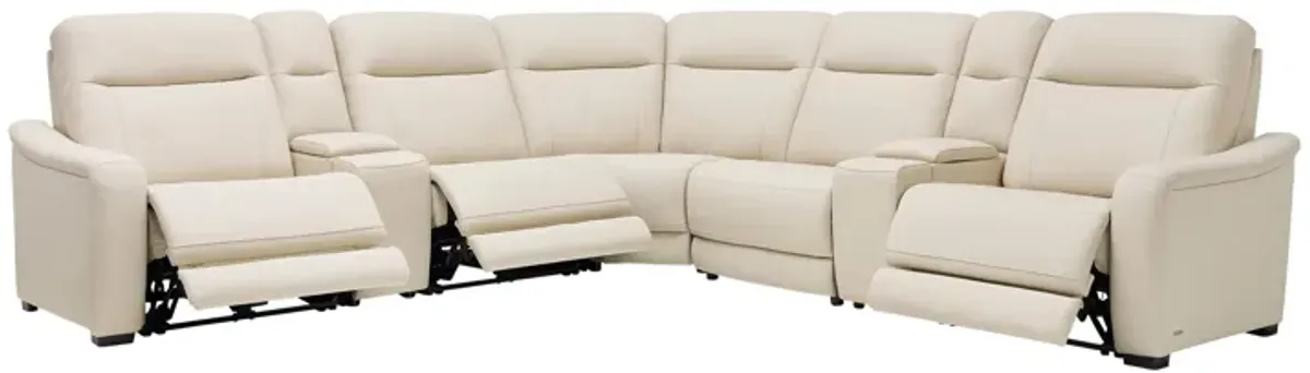 Newport 7-Piece Leather Dual Power Reclining Sectional