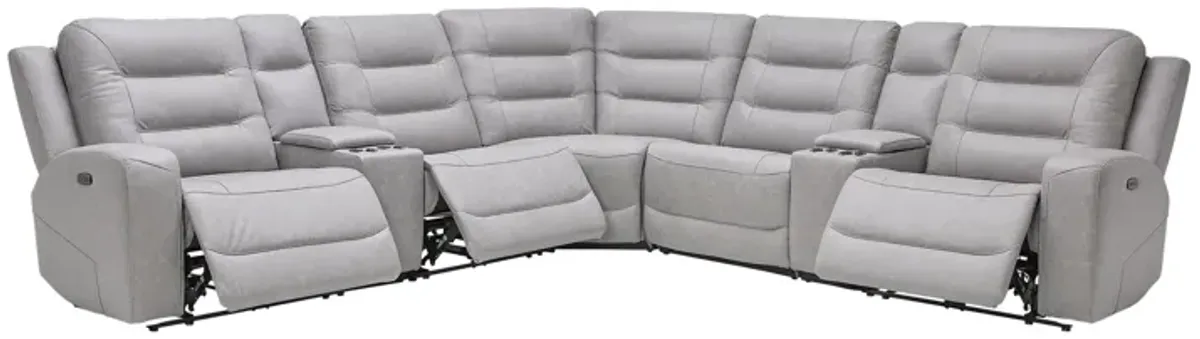 Echo 7-Piece Dual Power Reclining Sectional with Bluetooth Speaker