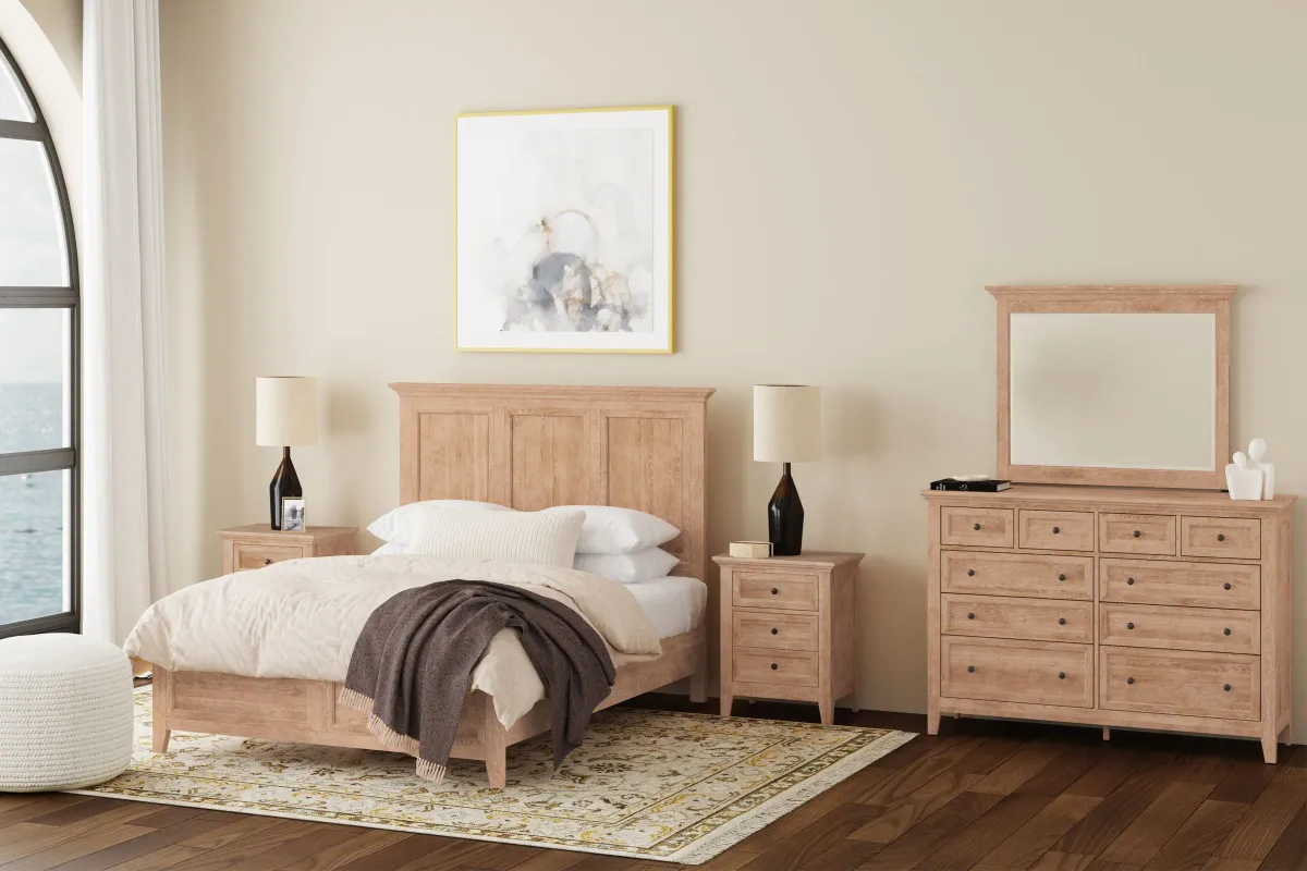 San Mateo 5-Piece Natural Queen Panel Bedroom Set