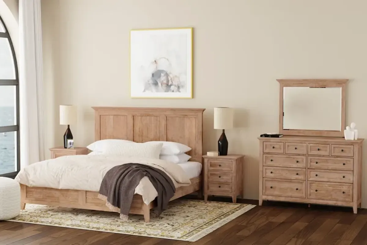 San Mateo 5-Piece Natural King Panel Bedroom Set